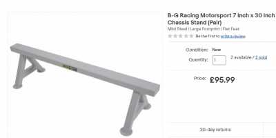 2022 01 16 14 40 04 B G Racing Motorsport 7 Inch x 30 Inch Medium Powder Coated Chassis Stand (Pair)
